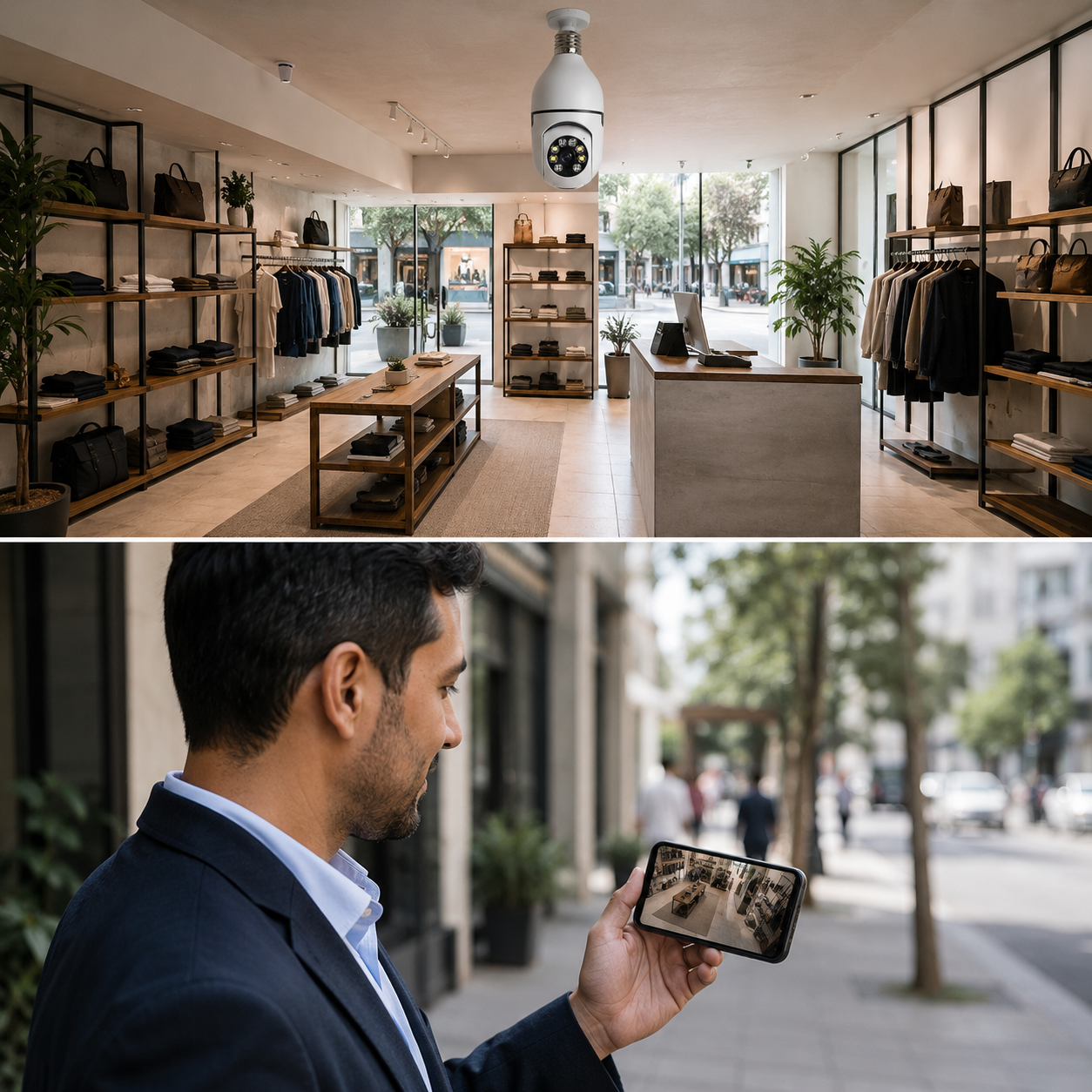 Cámara Bombilla WiFi 360° para Casa y Negocio